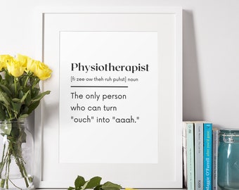 Funny Physiotherapist Definition Digital Photo illustration, Personalized illustration, PT Gift, For Her/Him Student, Custom Digital Frame