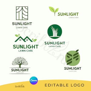 Rasenpflege-Logo Canva 6 Bearbeitbares Rasenmähen-Logo-Svg, Landschaftsbau-Logo, Gärtnerlogo, Yard-Gartenservice-Logo Grass-Logo, Baumlogo