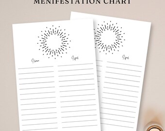 Daily Manifestation Planner Printable, Law of Attraction Planner LOA Journal, 369 Manifestation Journal Prompts, Affirmation Cards