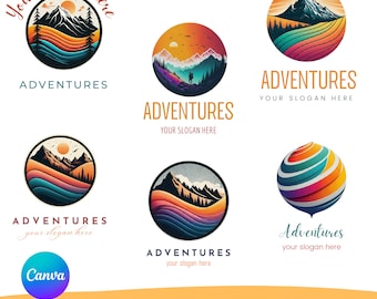 Travel Mountain Logo Design: Adventure Tourism Branding (Canva Template)