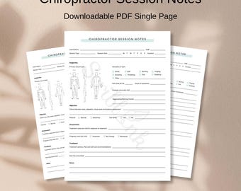 Chiropractic Session Notes PDF Form, Chiropractor Soap Note