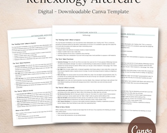 Reflexology Aftercare PDF Reflexology Result Sheet Foot Massage After Care Form