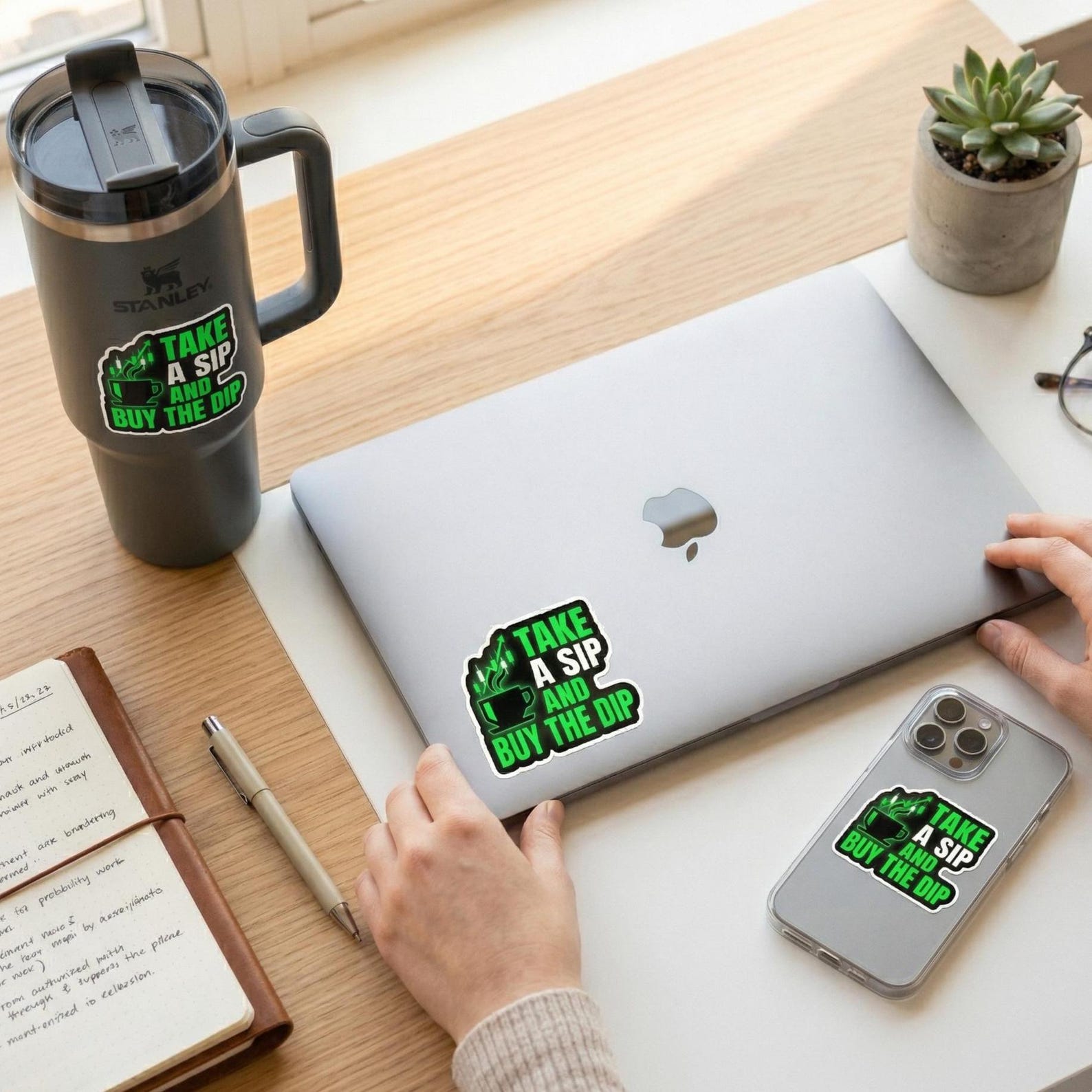 Take a Sip and Buy the Dip Sticker | Funny Stock Market Vinyl Decal ...