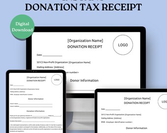 Printable Donation Form & Receipt Template, Editable Charity Donation Tracker, Business Donation Sheet, Instant Download PDF