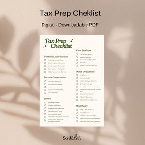 Tax Prep Checklist Tracker Printable, Tax Prep 2024, Tax Checklist, Tax List, Tax Tracker, Tax Preparer Intake Forms, Downloadable PDF Print