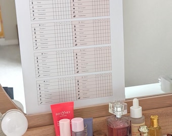 Skincare Routine Tracker: Daily Beauty Planner PDF (Printable Digital Download)