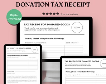 Editable Donation Receipt Template: Printable Charity Form (PDF)