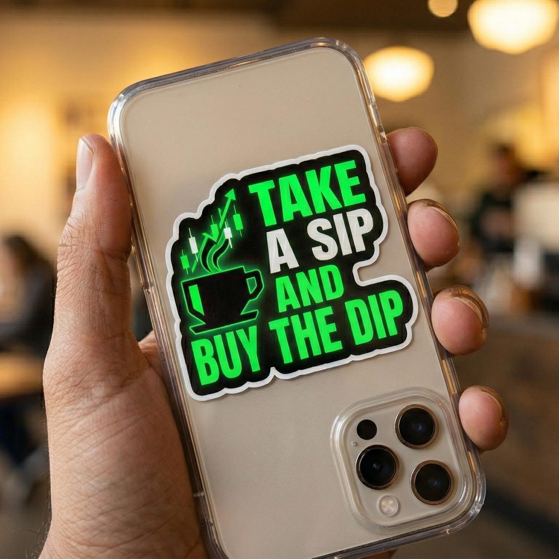 Take a Sip and Buy the Dip Sticker | Funny Stock Market Vinyl Decal ...