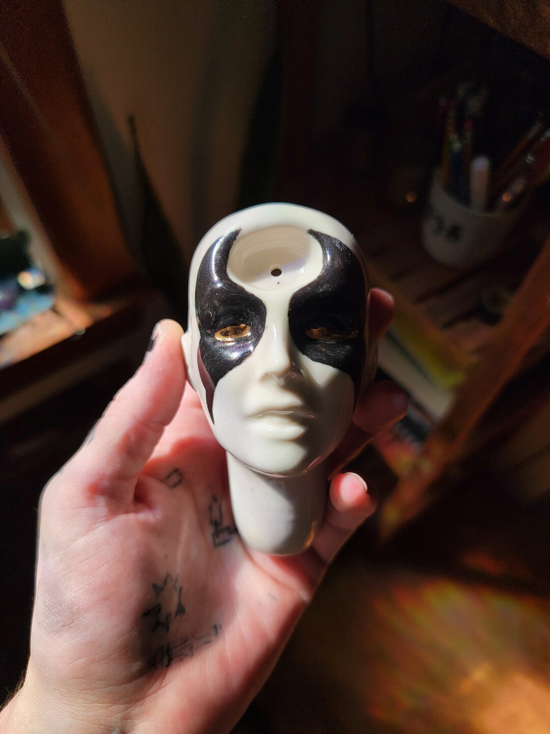 Pipe Dead Pipe Mayhem Black Metal Pipe Doll Head Pipe Etsy