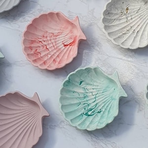 Jesmonite Shell Jewellery Tray/Trinket Tray