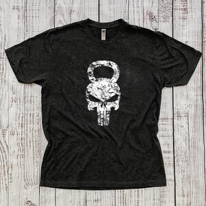 PUNISHER KETTLEBELL T-Shirt | Fitness| Inspirational CrossFit | Workout | Next Level | Gym Tee| Unisex Tri-Blend Crew
