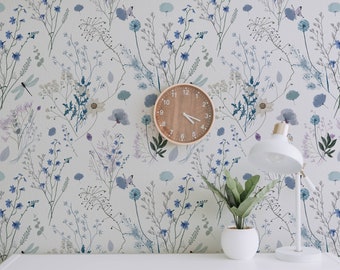 Aerie Floral Wallpaper. Peel + Stick and Traditional Wallpaper Options. Modern Wallpaper. 25 Inch Repeat