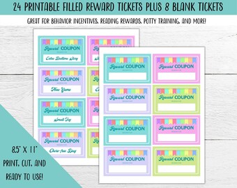 reward tickets etsy