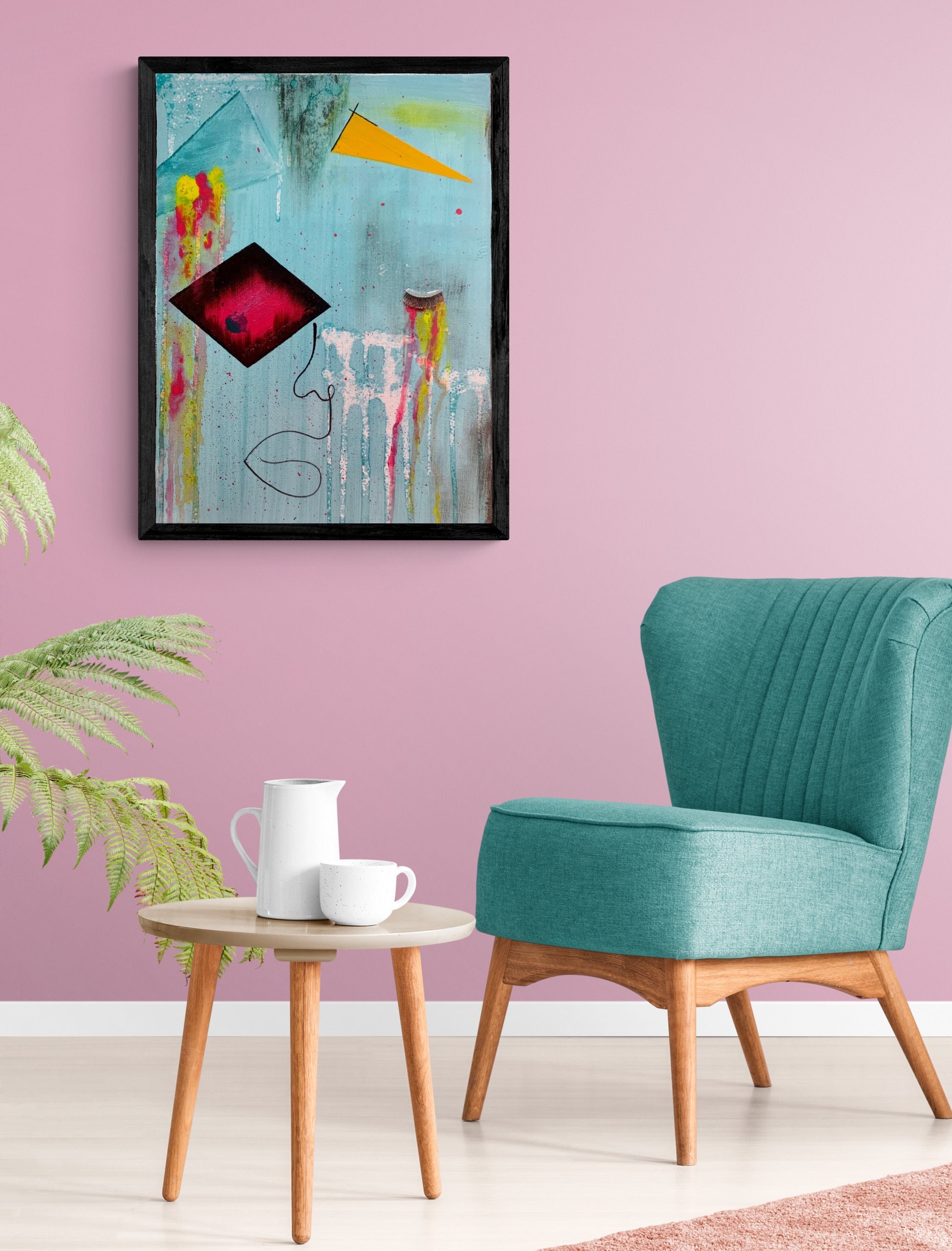 Peinture Acrylique Contemporaine Abstraite sur Toile - Unique