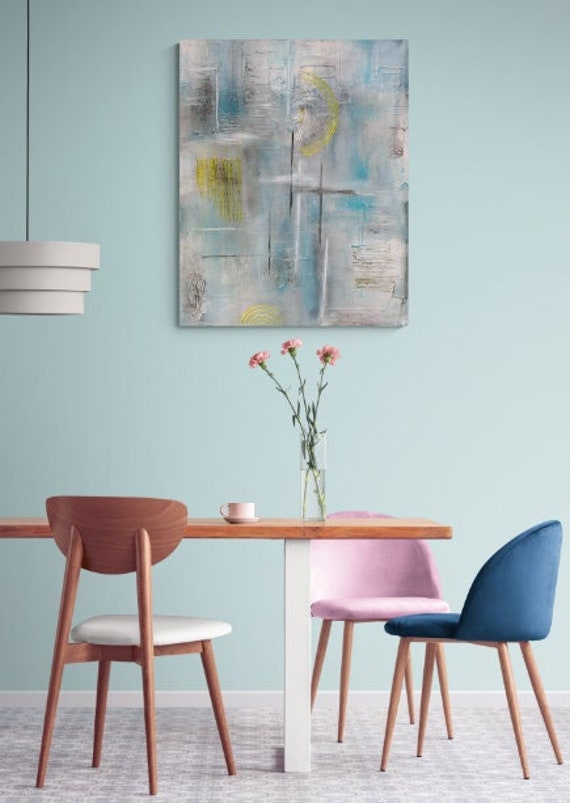 Peinture Acrylique Contemporaine Abstraite sur Toile - Unique