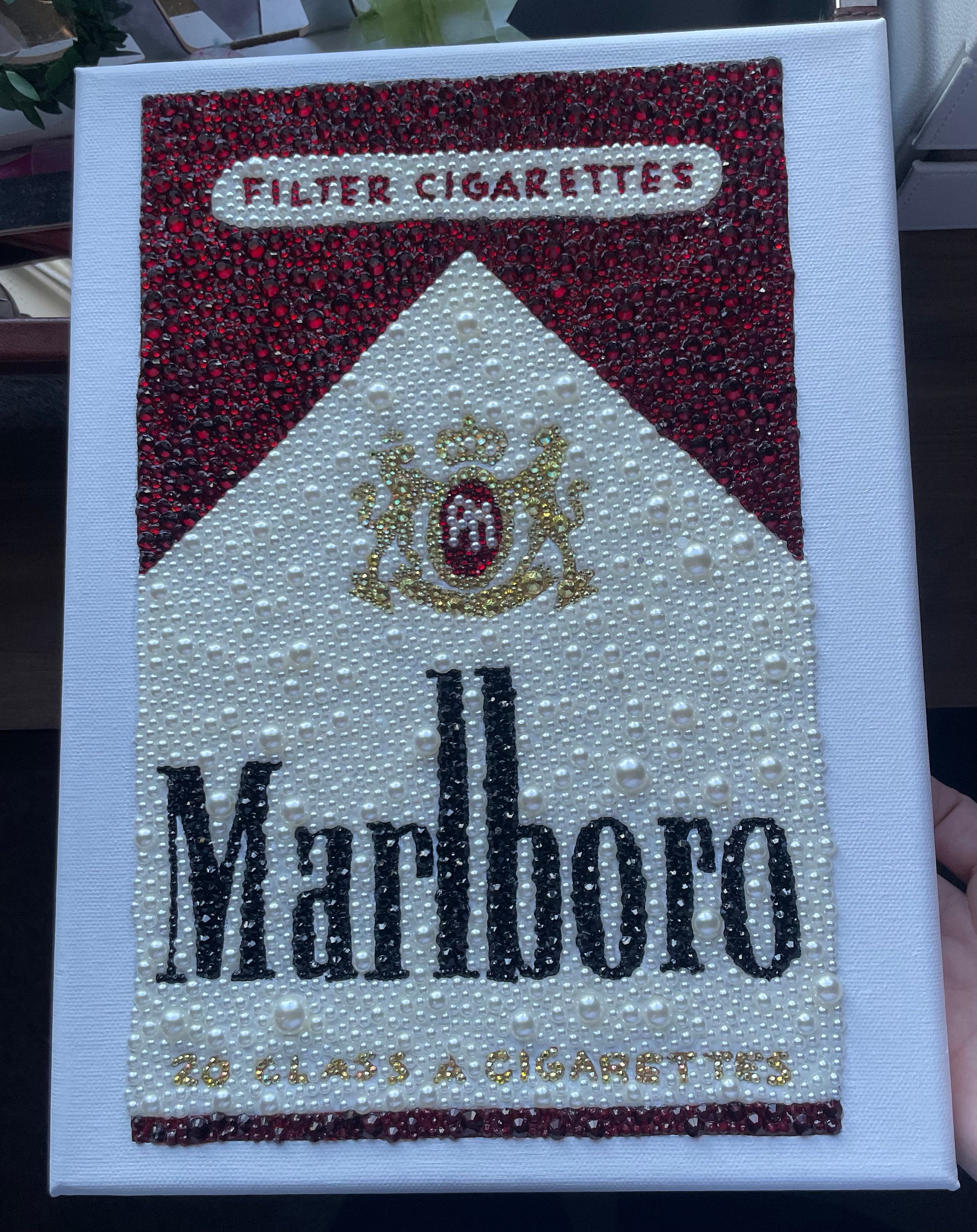 Marlboro Reds Rhinestone Canvas - Etsy