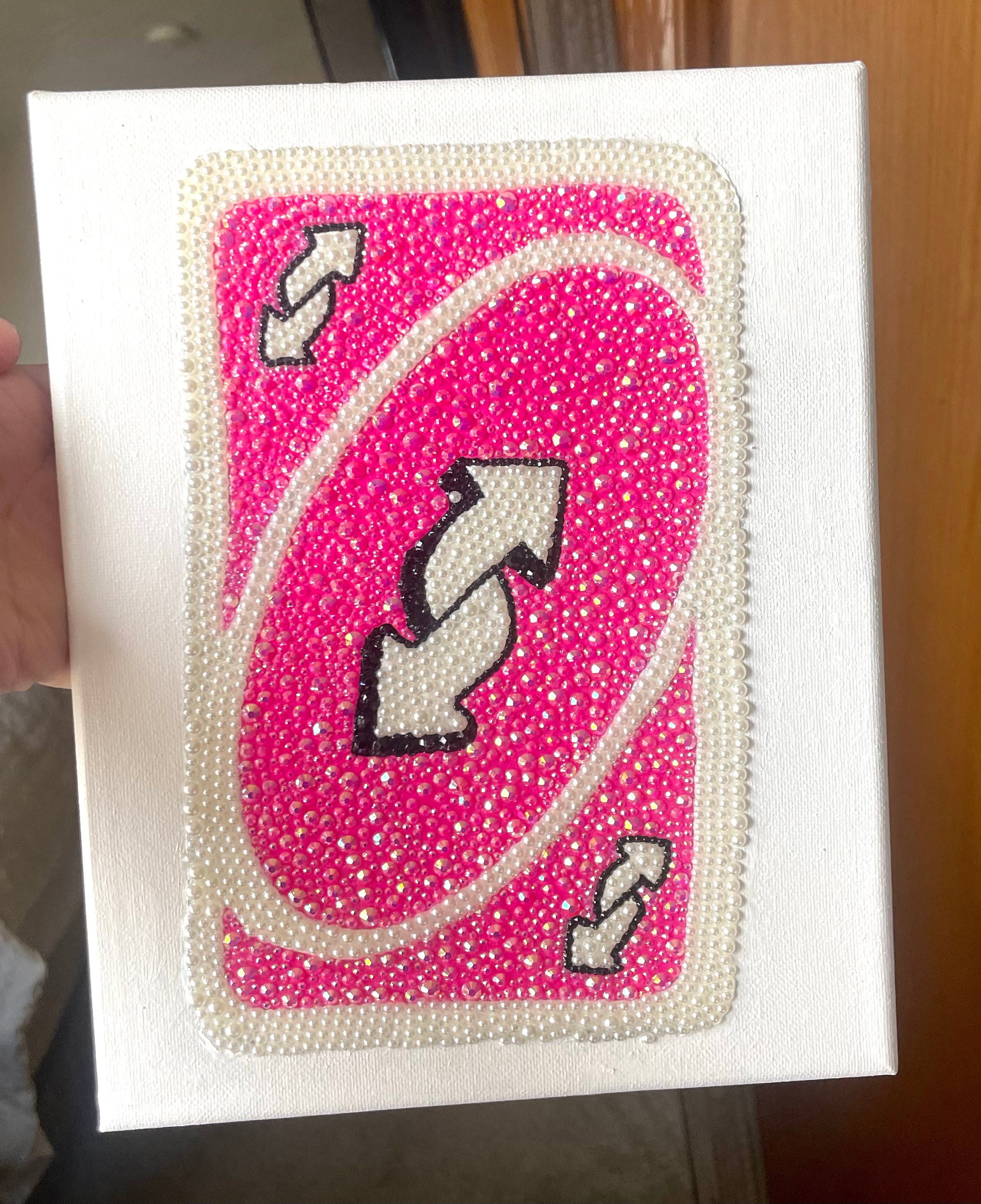 Rhinestone Uno Reverse Card - Etsy