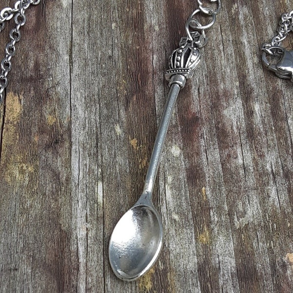 Gothic Mini Spoon necklace, Altar spice and insence Spoon Necklace, Spoon Pendant Necklace, Mother's Day Gift, Birthday or Valentines Gift