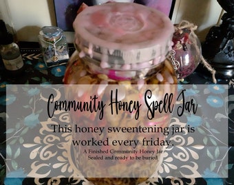 Community Witches Honey Spell Jar, Sweetening Spell Jar, Enchanted Intentions: Friday Spell Jar