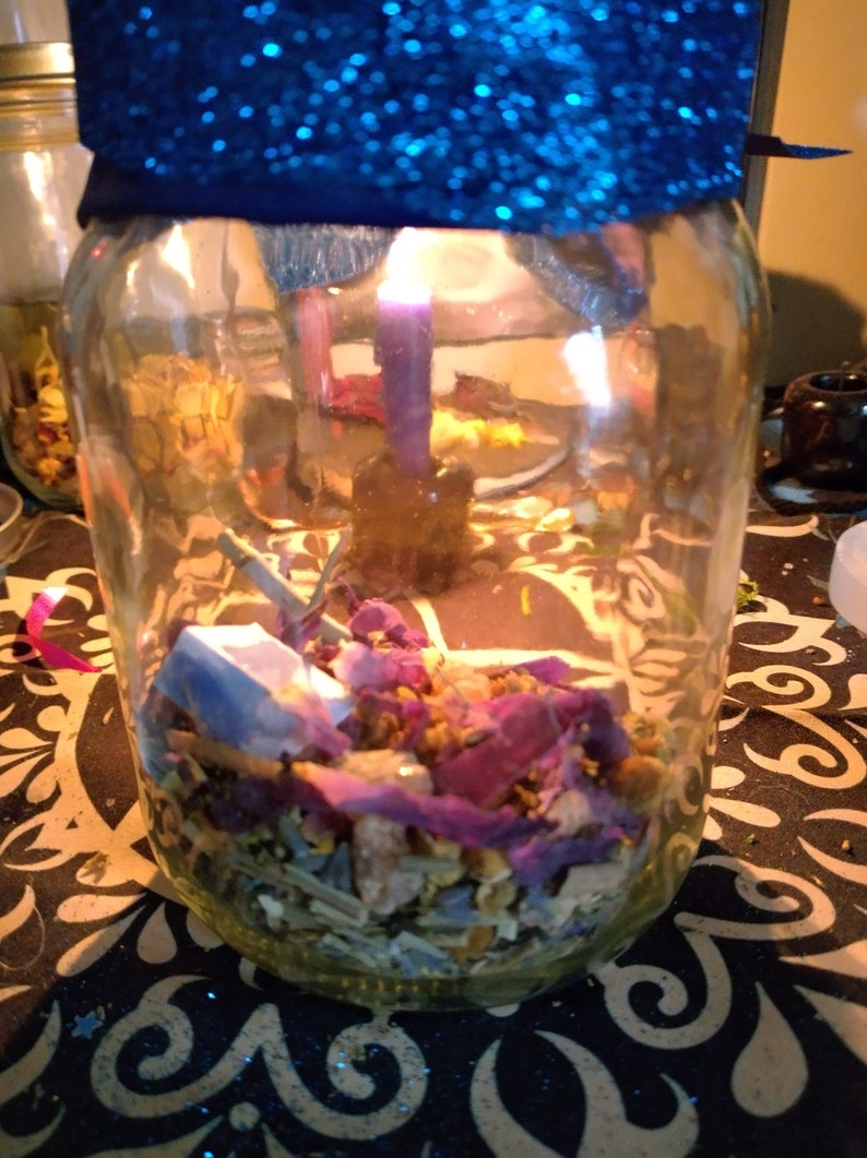 Community Mercury Retrograde Protection Spell Jar, Ease the chaotic energy of this cycle and help keep open the paths of communication. image 7