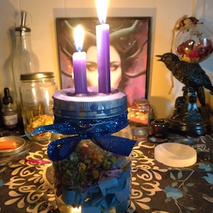Community Mercury Retrograde Protection Spell Jar, Ease the chaotic energy of this cycle and help keep open the paths of communication. image 2