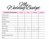 4 page printable Wedding Budget Tracker  checklist , wedding planning, wedding Printables, wedding trackers, wedding organization.