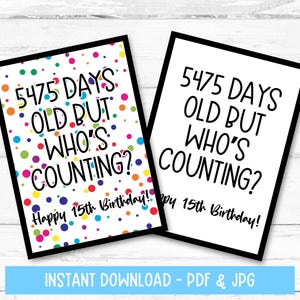 15 Jahre alte Geburtstagskarte zum Ausdrucken, 15 Geburtstagskarte für Jungen, 15 Geburtstagskarte, sofortiger Download, digitaler Download, Druck zu Hause