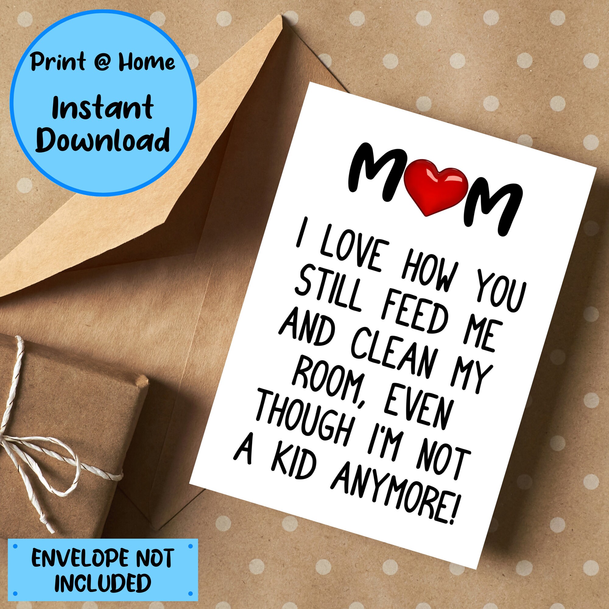 Thank You Card for Mom Still Living at Home Card Mothers - Etsy