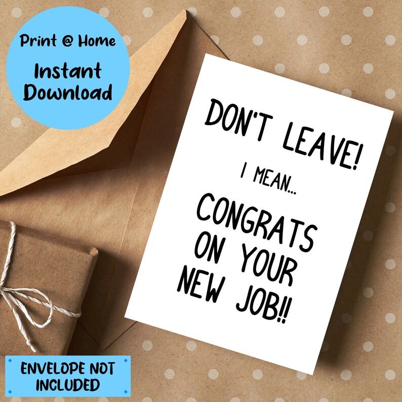 Printable New Job Card, I Will Miss You Printable Card, Leaving Work ...