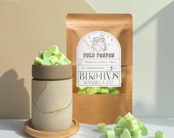 Buko Pandan Wax Melts // Pandan Leaf + Coconut | Soy + Beeswax | 2 oz