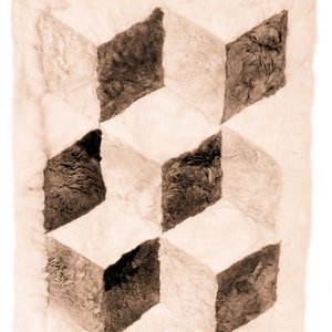Optical Illusion cubes Alpaca Peru Rug Throw Wall Hanging Pillow