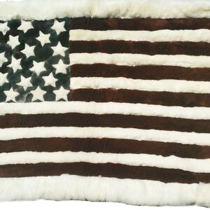US Flag Alpaca Peru Rug Throw Wall Hanging
