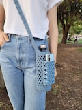 Crochet Bottle Holder With Phone Pocket, Water Bottle Holder, Cell Phone Carrier, Cross-body Bag, Water Bottle Bag, Gifts for Her product logo