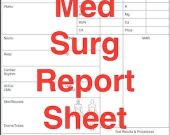 Medical Surgical Report Sheet