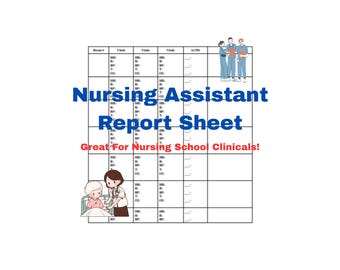 Certified Nursing Assistant Report Sheet