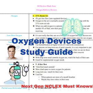 Oxygen Delivery Devices Cheat Sheet