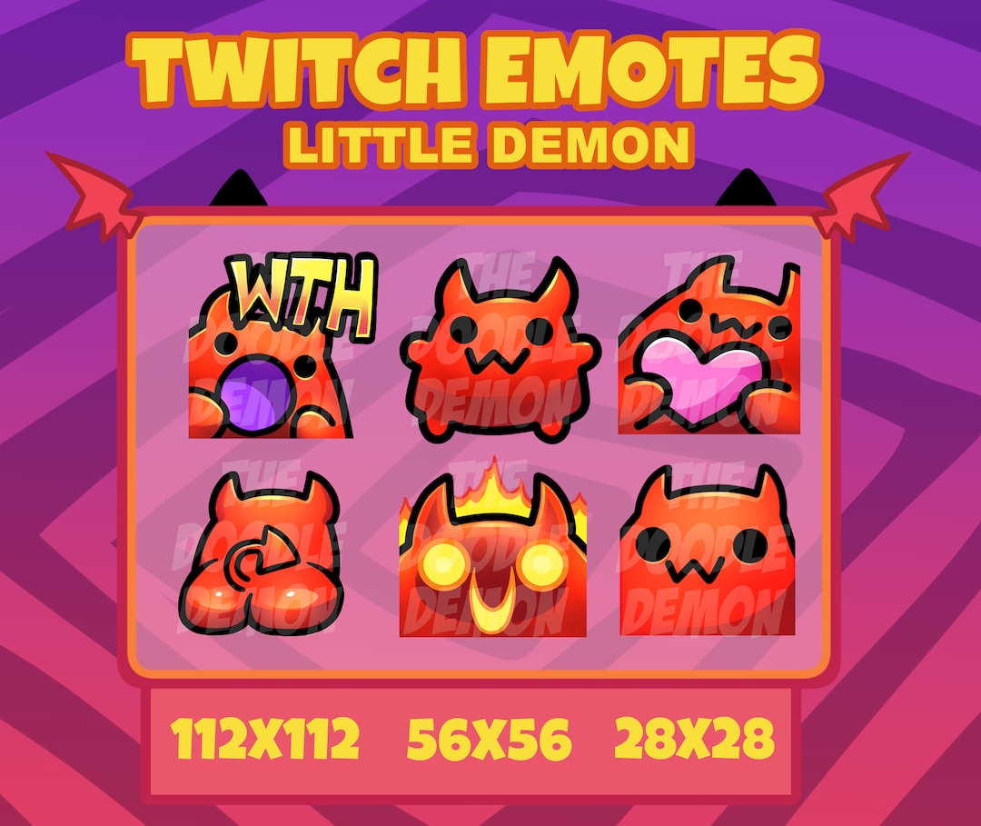 Demon Emote Set Twitch Emotes - Little Demon/ Kawaii Demon - Etsy