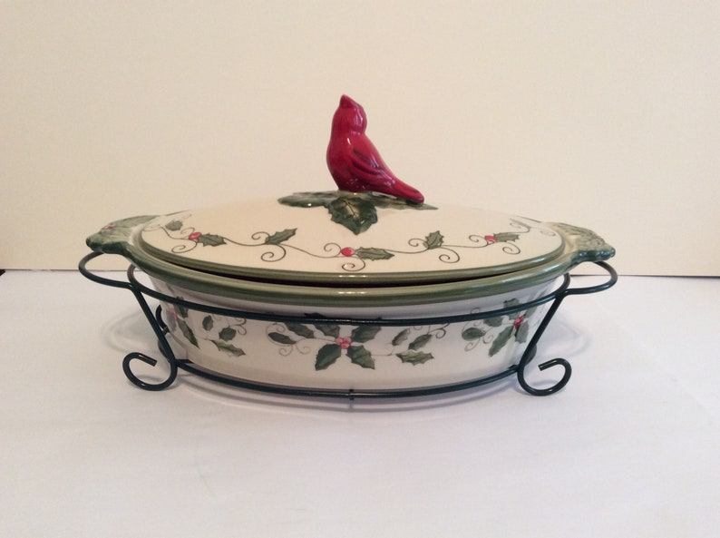 Temptations by Tara Bakeware Christmas Server With Basket Etsy