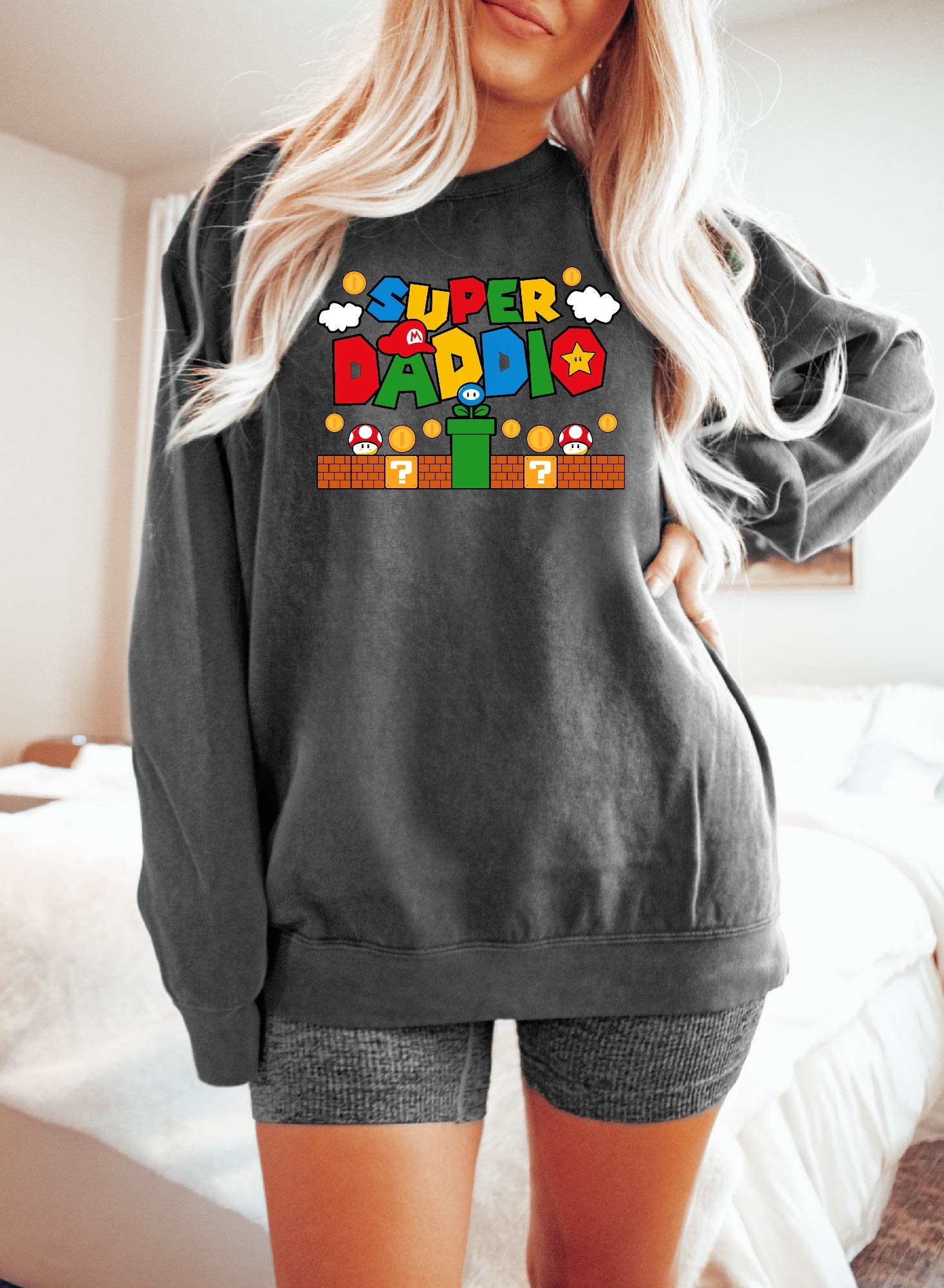 Discover Super Daddio Sweatshirt,Super Daddio Hoodie,Gift For Dad,Daddio Game Sweatshirt,Kids Sweatshirt,Game Lover Sweatshirt,Fathers Day Special