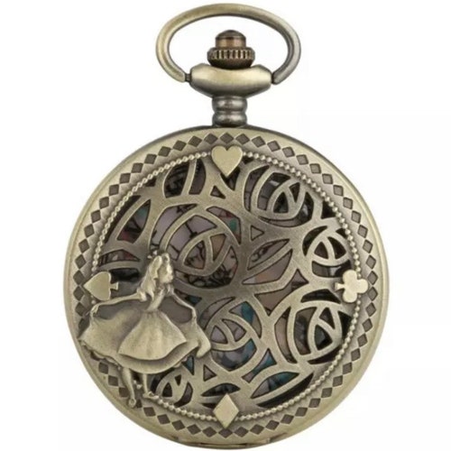 Alice in Wonderland Inspired Pocket Watch Necklace Etsy