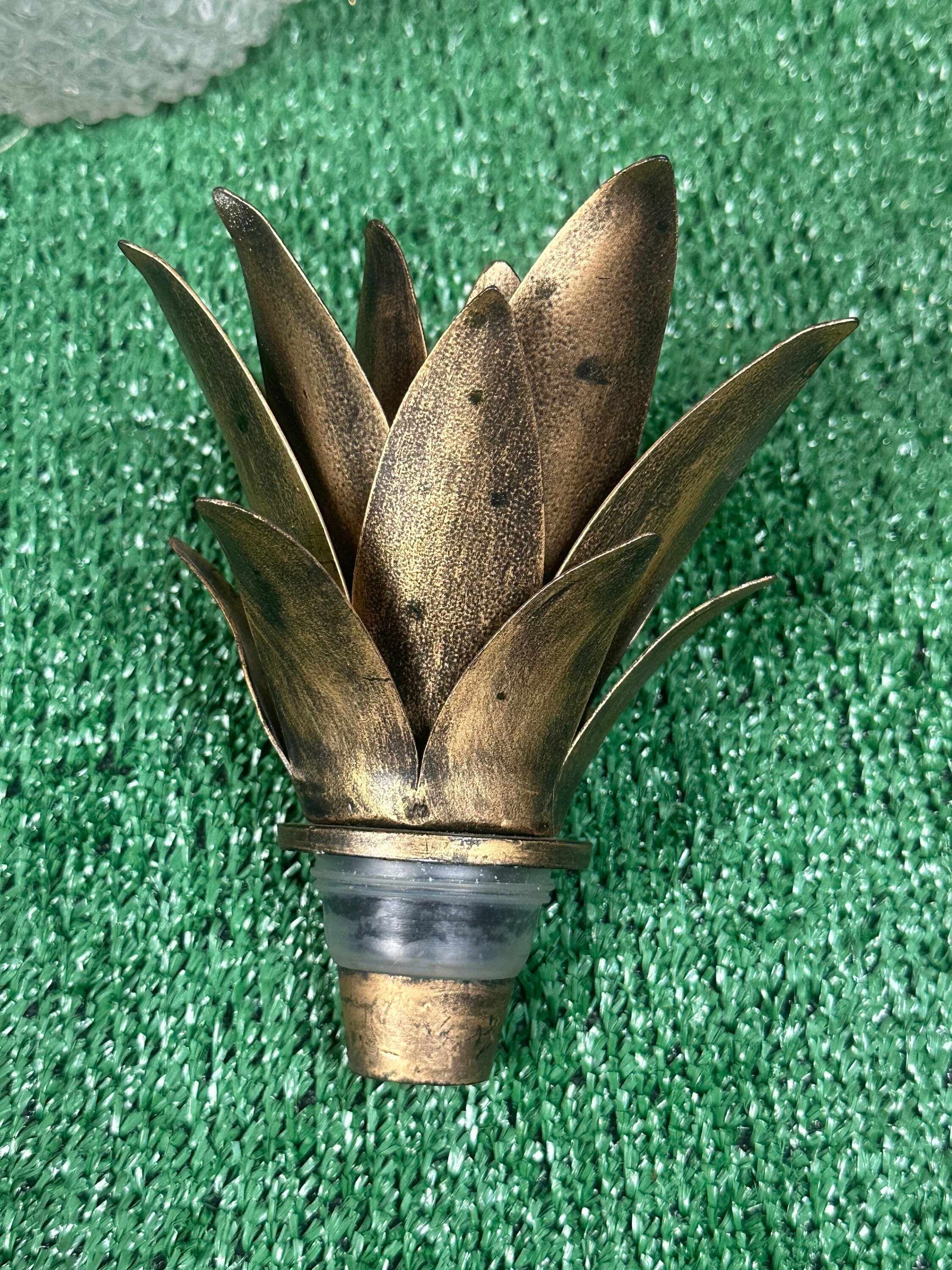 Pier One Pineapple Decanter Clear Glass With Metal Top Etsy