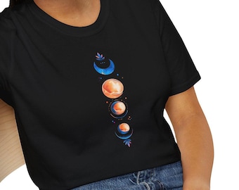 Moon Phases Shirt • Lunar Cycle Tee • Celestial Minimalist T-Shirt • Witchy Moon Phase Top