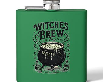 Fiaschetta Da Tasca 170 Ml Con Custodia In Pelle Sintetica – Trust Me I'm A Witch, Marrone, Regalo Originale - 4