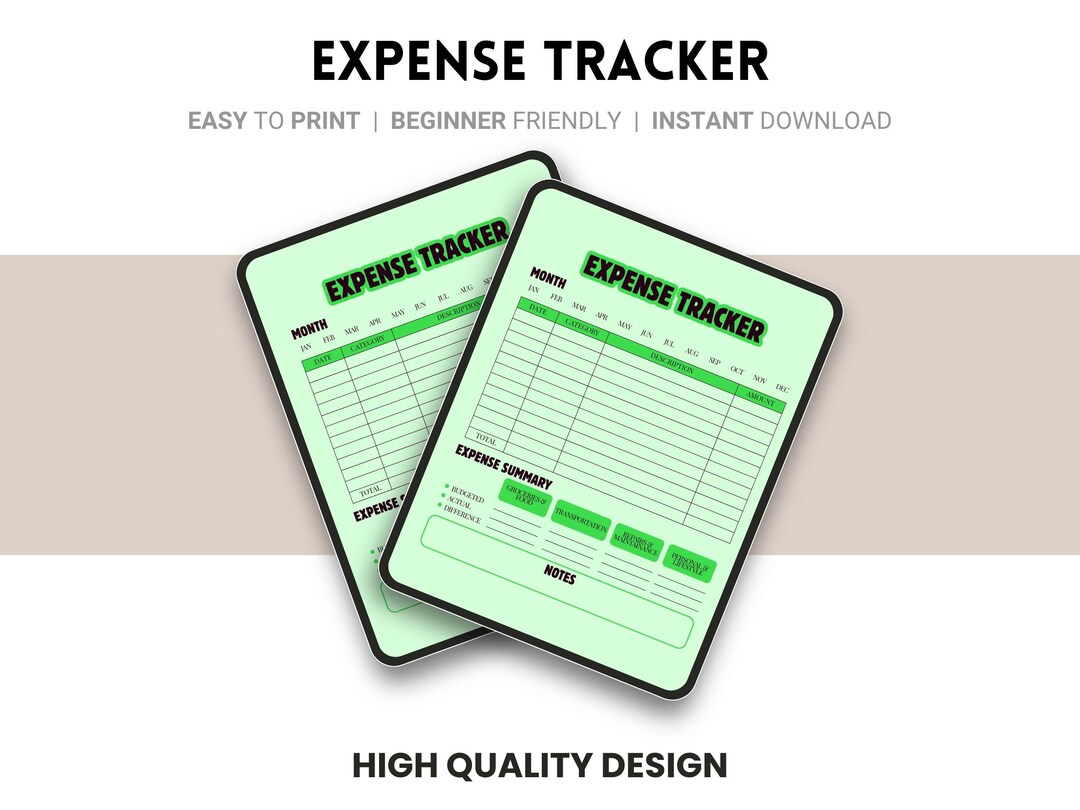Expense Tracker PDF - Printable Budget Planner Sheet, Editable Daily ...