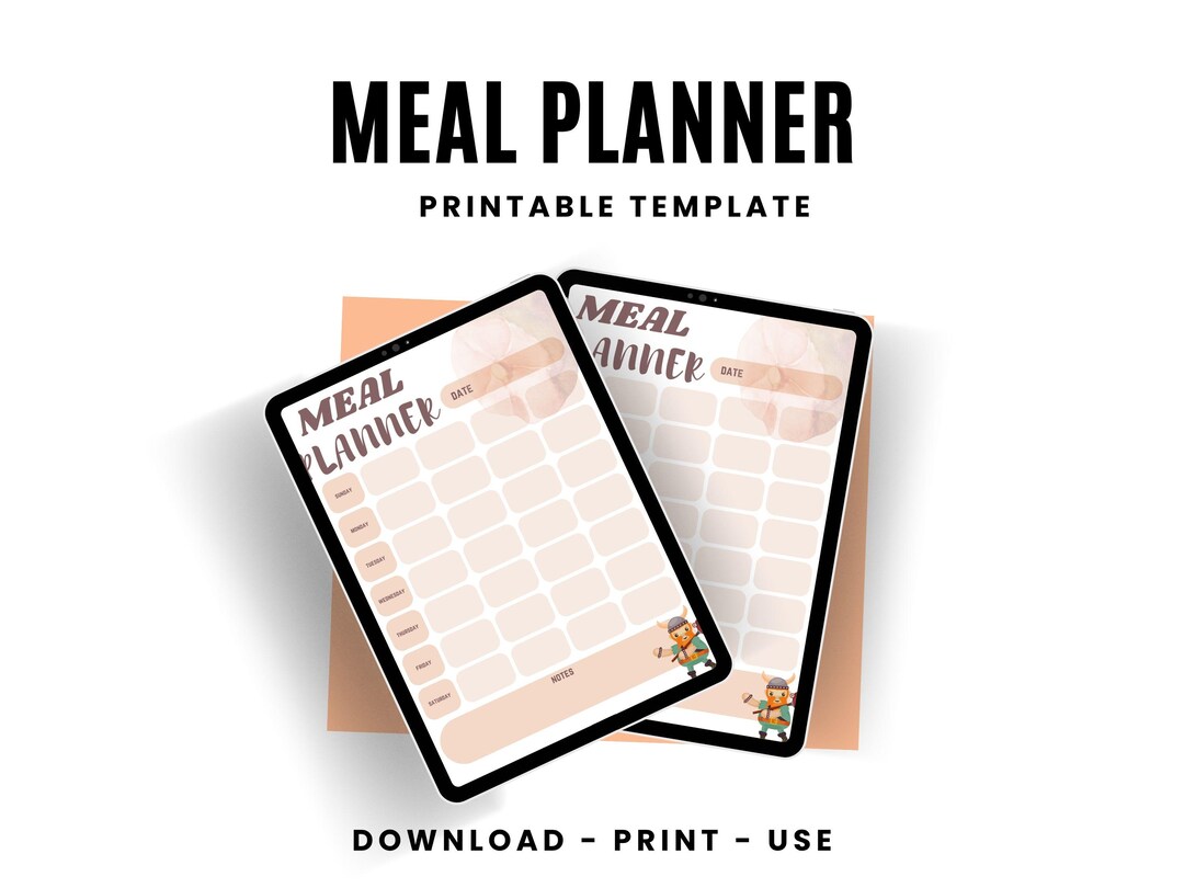 Printable Weekly Meal Planner PDF – Food Schedule, Meal Prep and ...