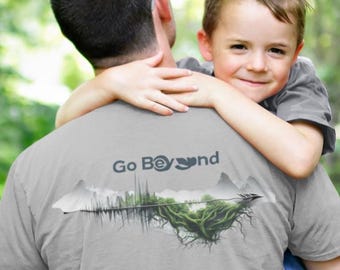 Scenic mountain adventure Tshirt, Nature Lover Shirt, Outdoor Exploration T-shirt, Go Beyond Graphic Tee, Camping Gift Idea