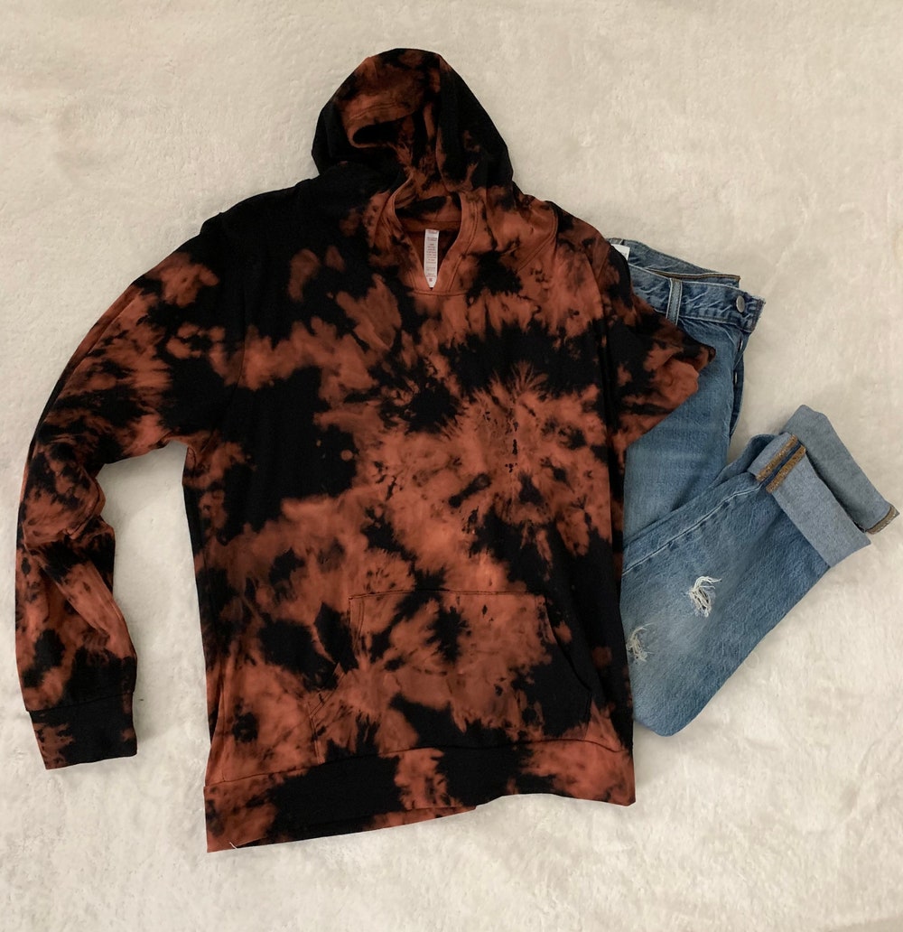 Women’S Hoodie, Comfortable Hoodies, Black Hoodie Tie Dye, Hoodie For Men,Bleached Tie Dye Hoodie, Unisex Hoodie, Vintage Hoodies Livingtee
