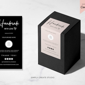 Modelo de etiqueta editável, embalagem personalizada, selo de caixa, adesivo de pacote imprimível, etiqueta de envio, modelo Canva