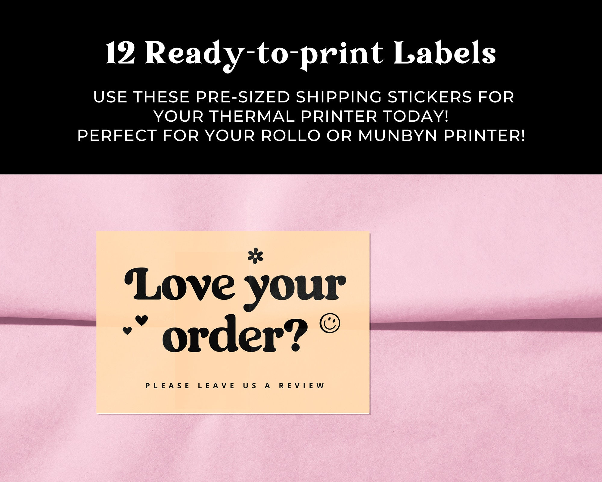 Retro Thermal Labels for Small Business Owners, Packaging Sticker