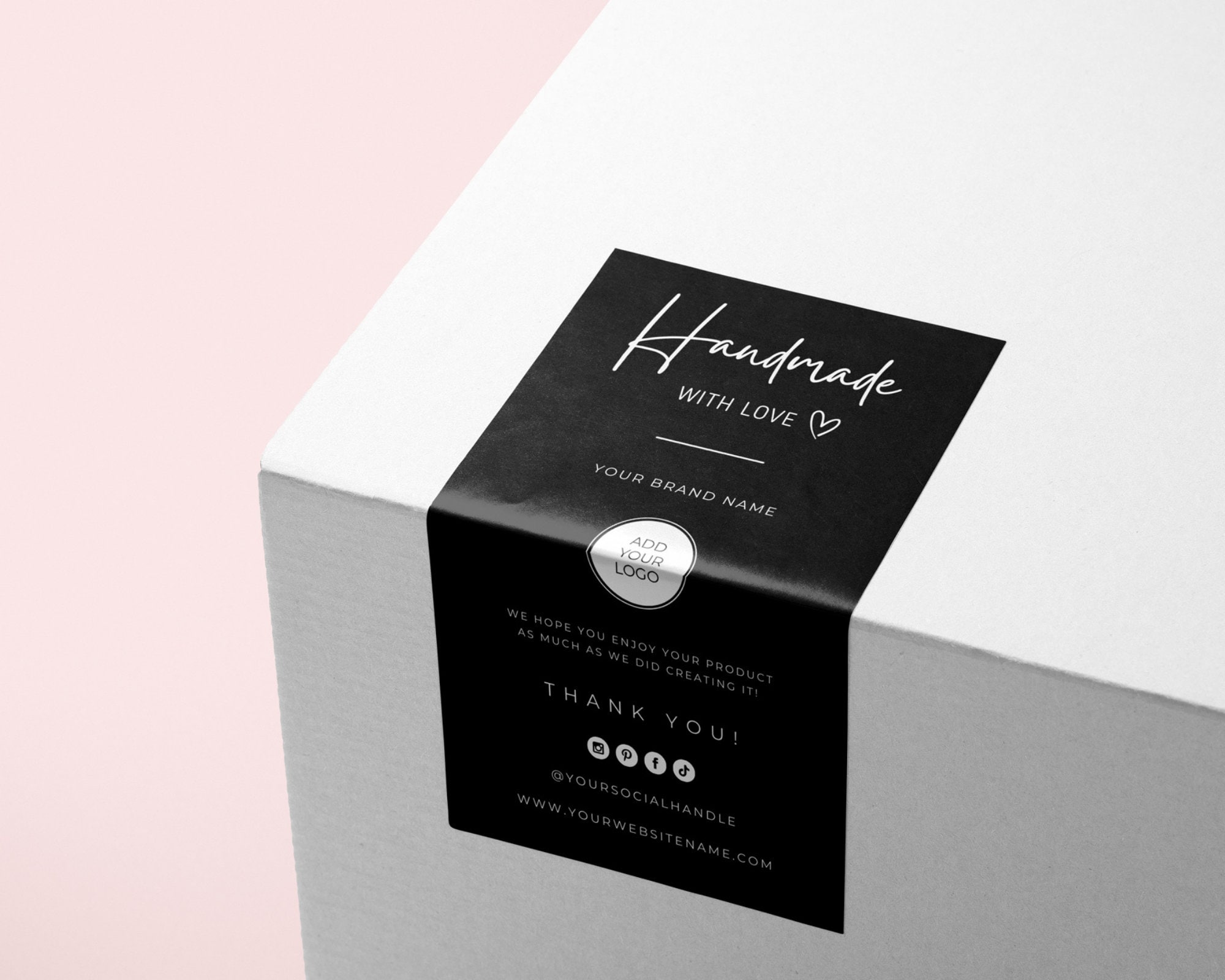 Editable Label Template Custom Packaging Box Seal Printable Etsy Canada